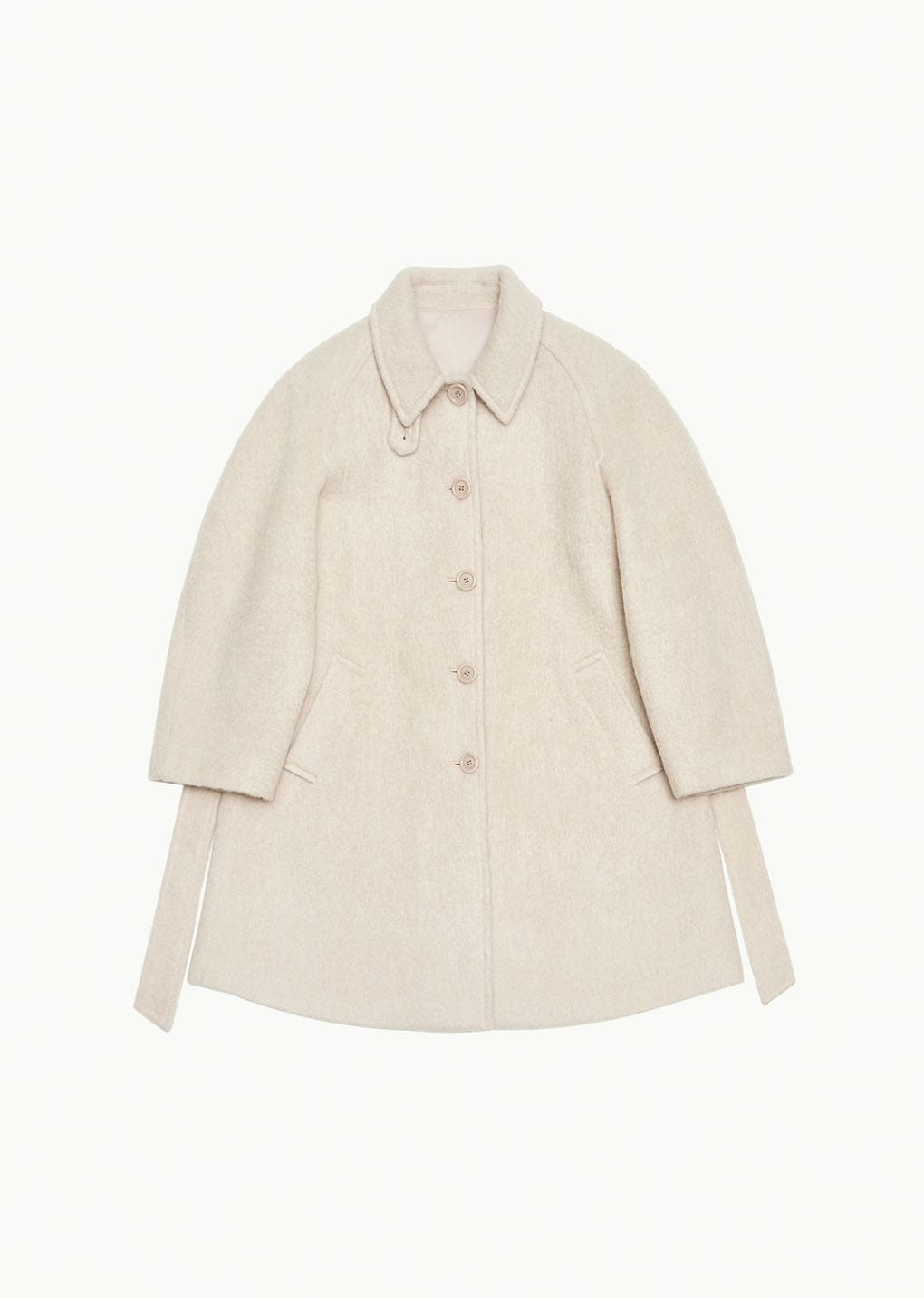 alpaca raglan coat, ivory