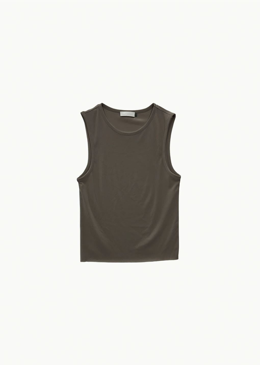 round neck sleeveless top, brown