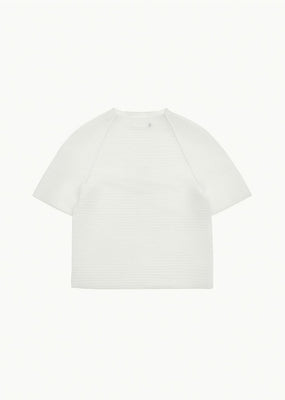 men's pleats raglan top, white