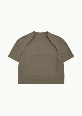 raglan cowl neck top, khaki