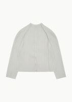 pleats zip up jumper, beige - Image 1