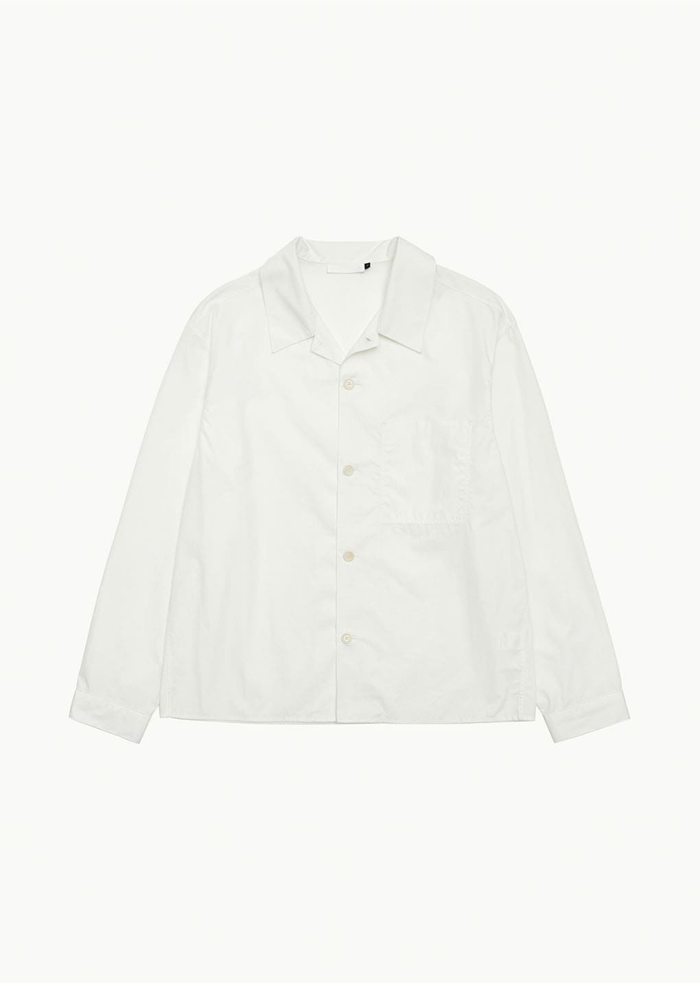 cotton nylon pocket shirt, white