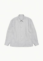 linen pleated shirt, light grey - Image 1
