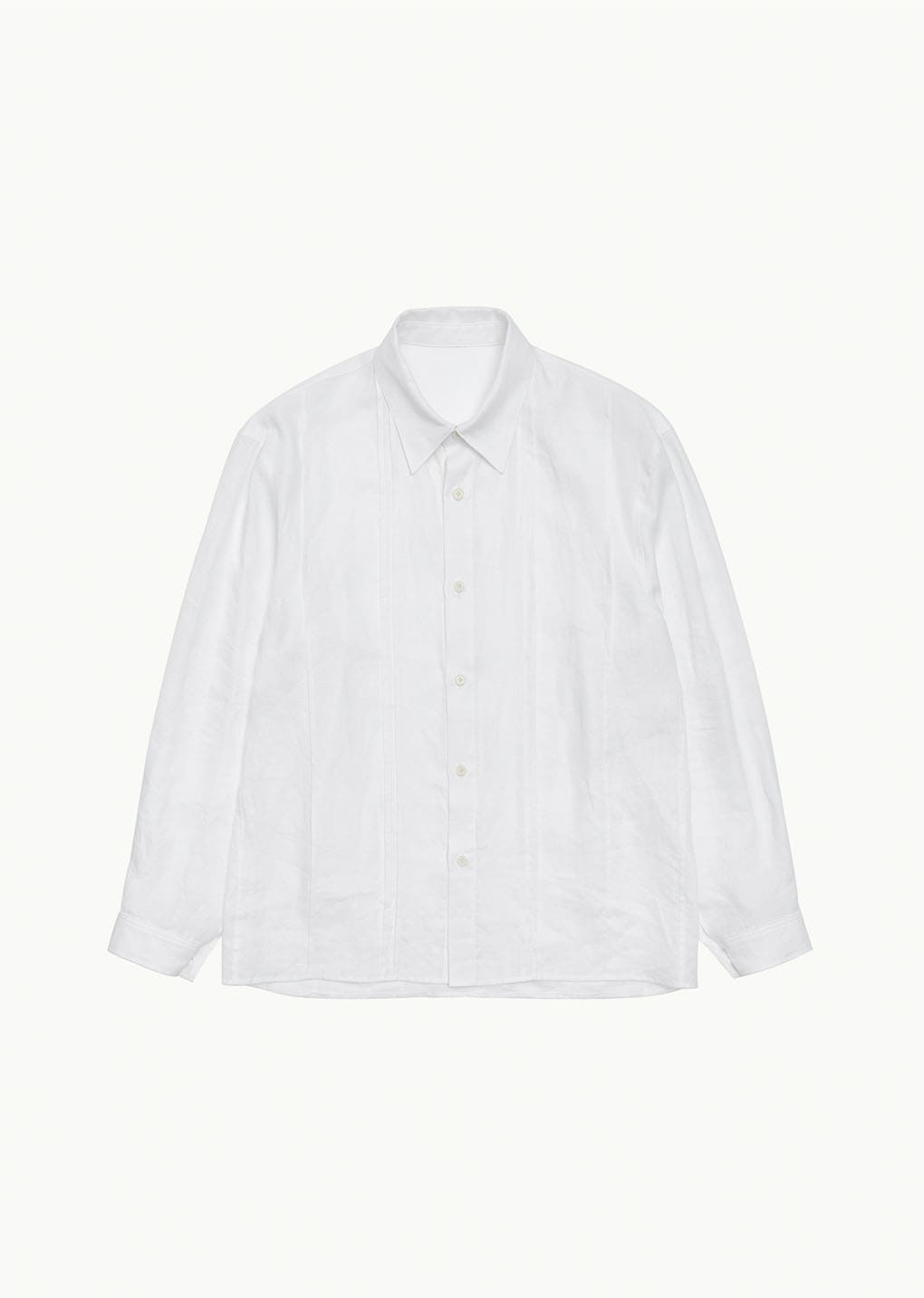 linen pleated shirt, white