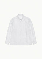 linen pleated shirt, white - Image 1