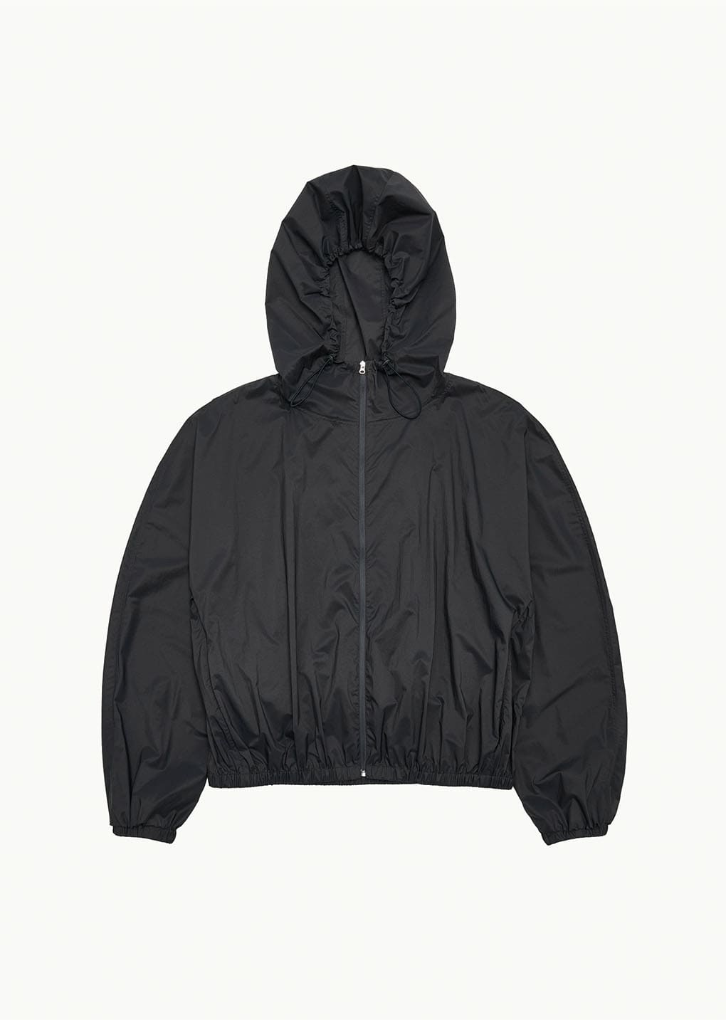 nylon raglan hooded jumper, charcoal