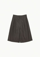 two tuck wide shorts, brown - Image 1