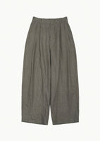 linen two tuck wide pants, khaki - Image 1