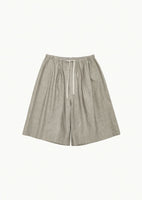 linen drawstring shorts, beige - Image 1