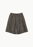 linen drawstring shorts, brown - Image 1
