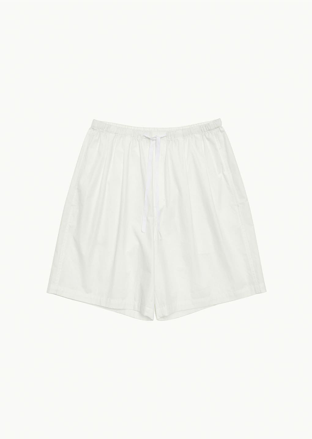 cotton nylon banding shorts, white