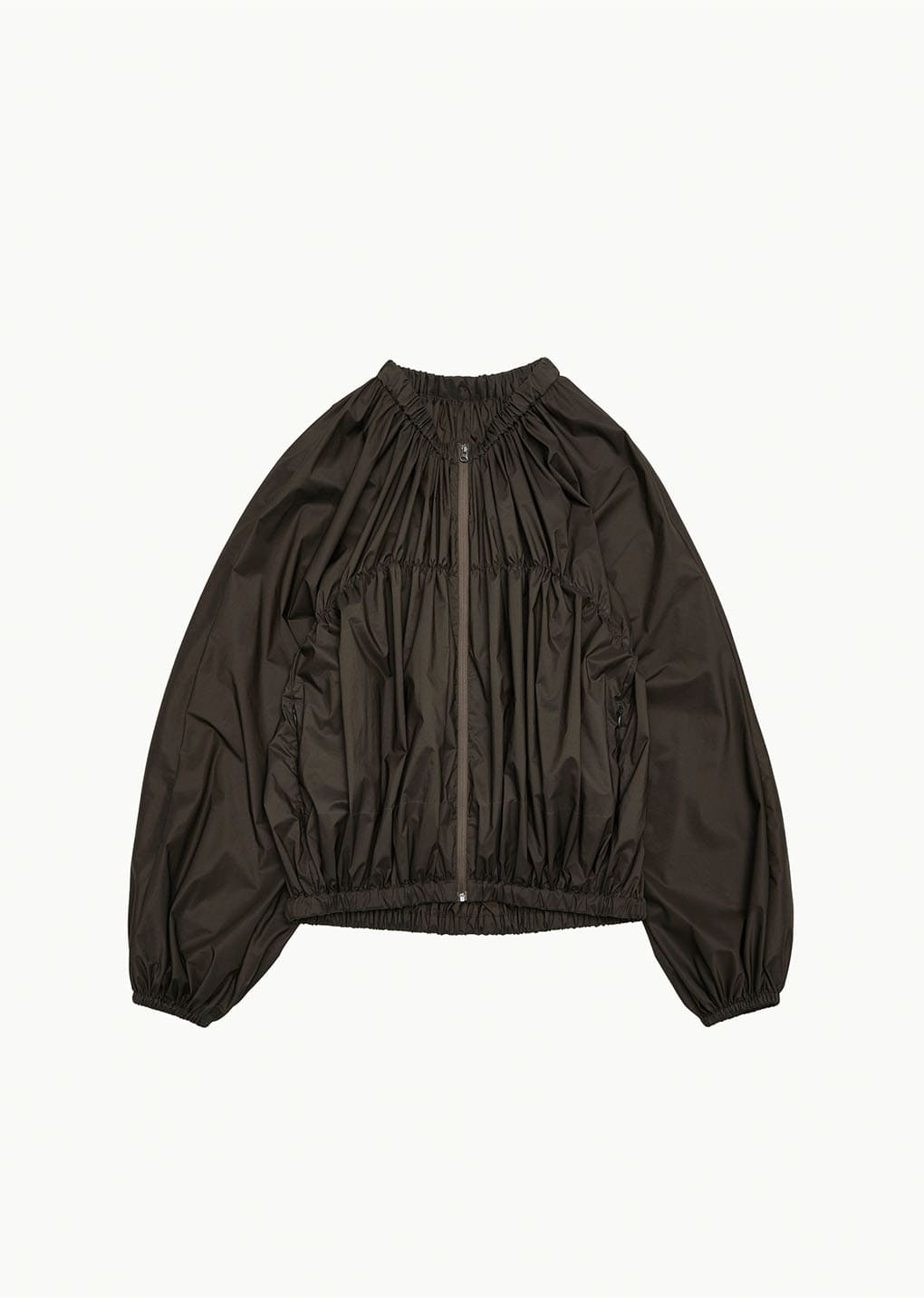 nylon shirring jumper, brown