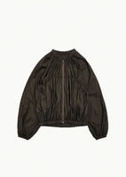 nylon shirring jumper, brown - Image 1