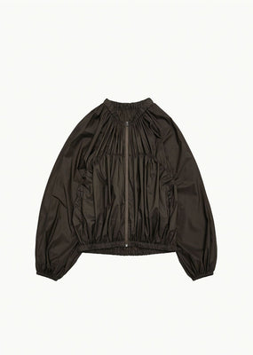 nylon shirring jumper, brown