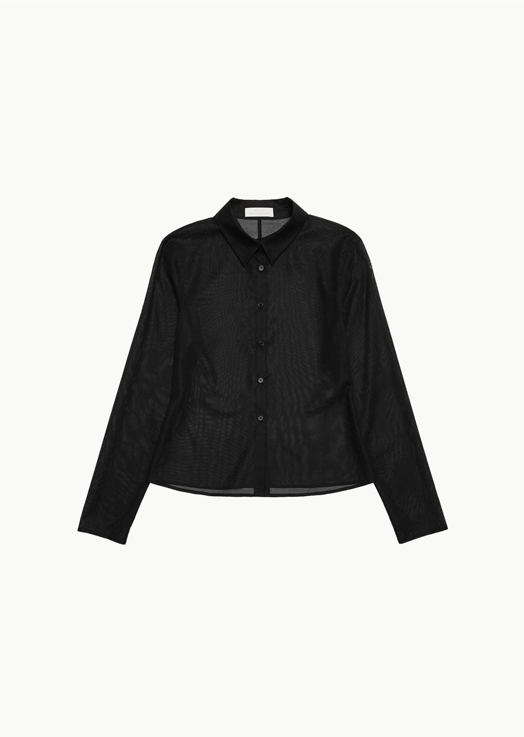 sheer slim shirt, black