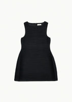 pleats hourglass mini dress, black - Image 1