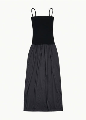 nylon jersey maxi dress, charcoal