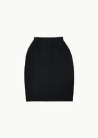 pleats curved skirt, black - Image 1