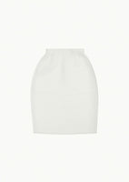 pleats curved skirt, white - Image 1