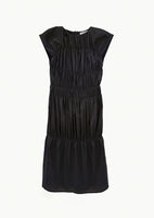 nylon shirring dress, charcoal - Image 1