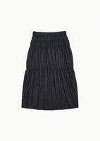 nylon shirring skirt, charcoal - Image 1