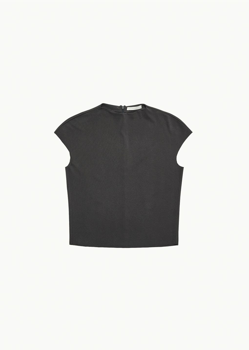 jersey mock neck top, charcoal