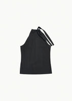 jersey halter neck top, charcoal - Image 1