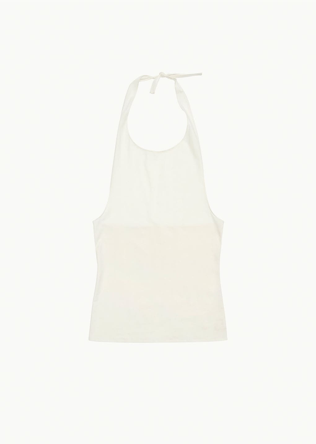 jersey halter neck top, ivory