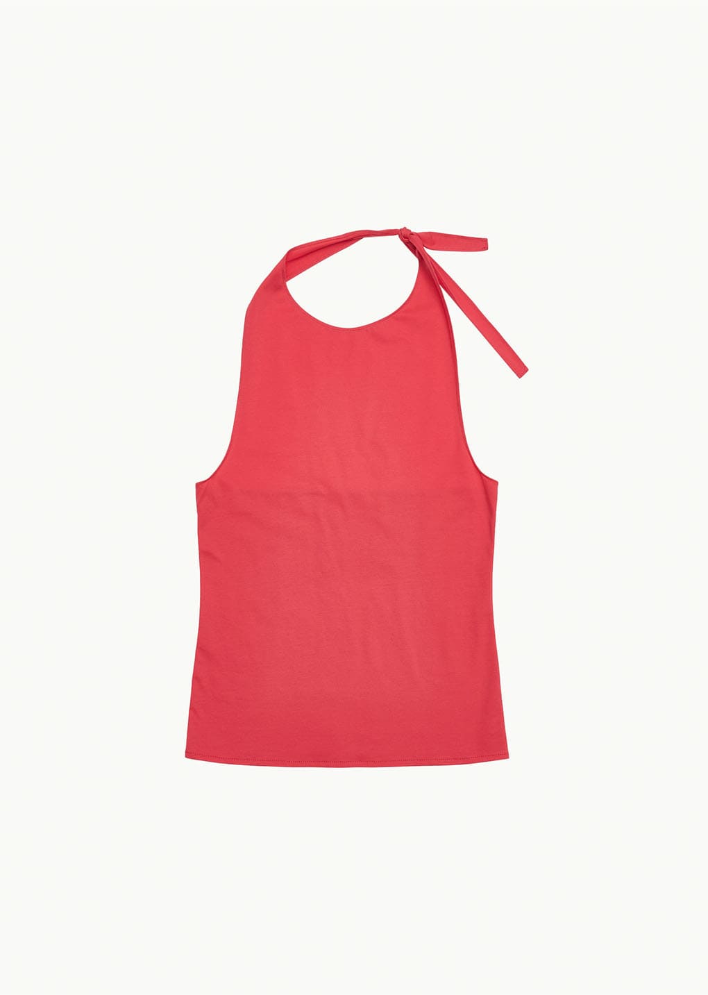 jersey halter neck top, red