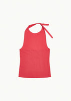jersey halter neck top, red - Image 1