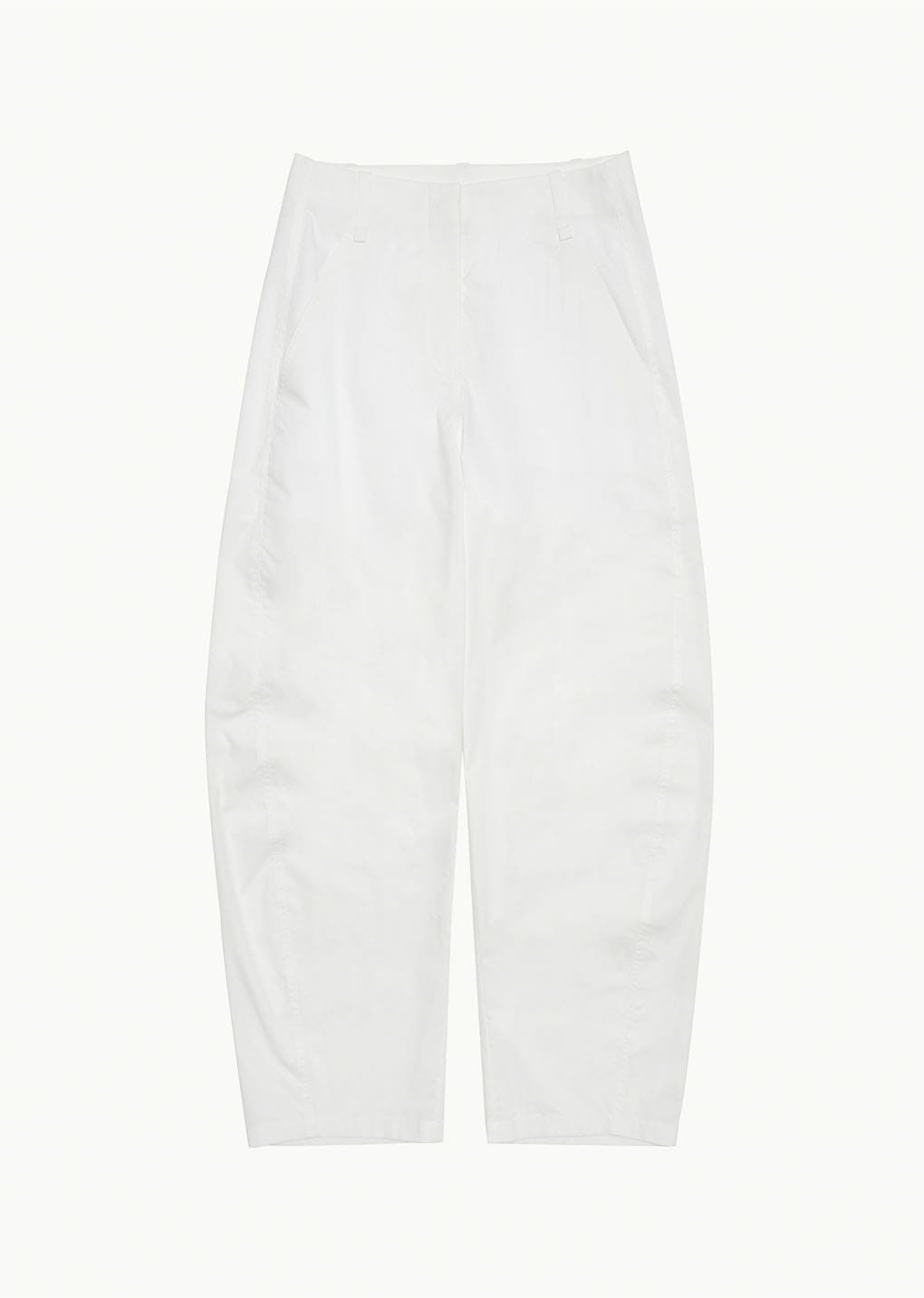 curved pants, white