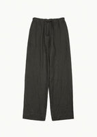 linen banding pants, khaki brown - Image 1