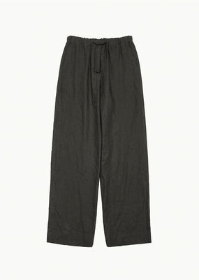 linen banding pants, khaki brown
