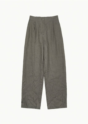 linen tuck pants, khaki
