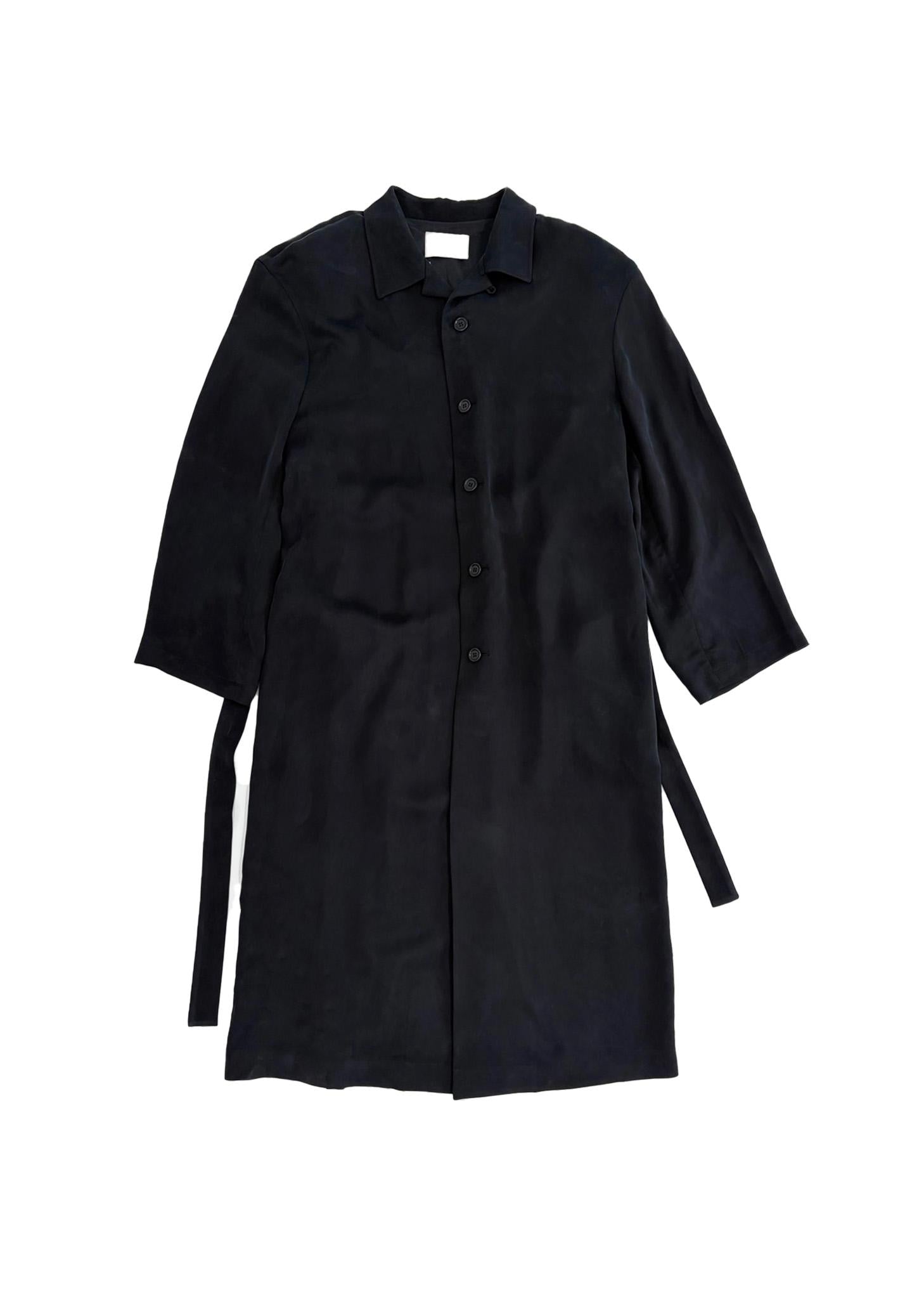cupro oversize trench coat, black