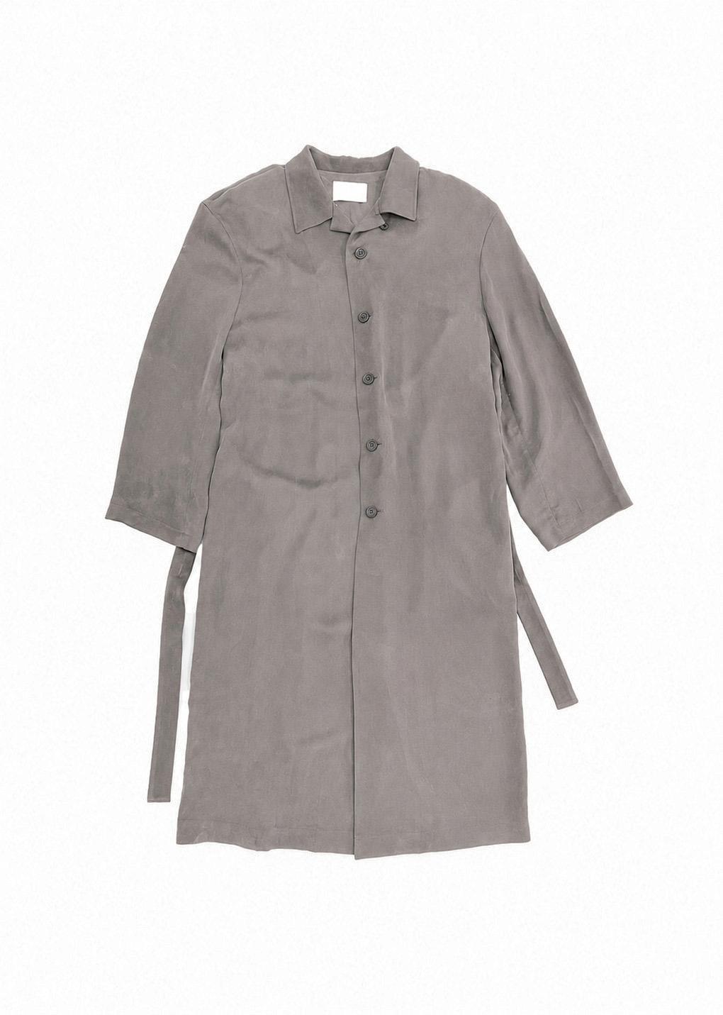cupro oversize trench coat, grey