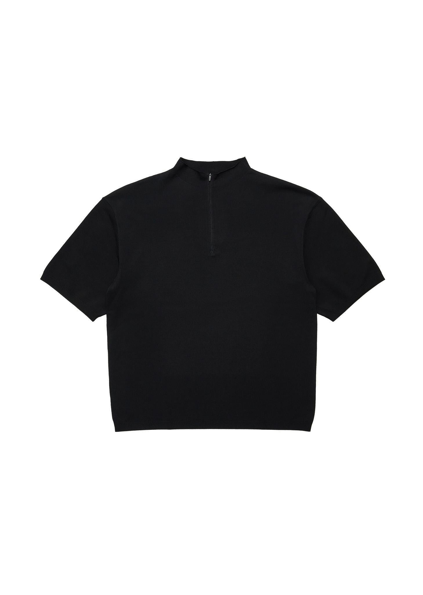 half zip-up knit, black