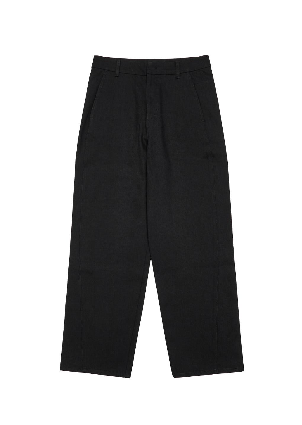 men's curved seam denim, black