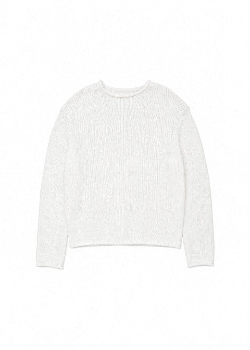 paper yarn pullover, white