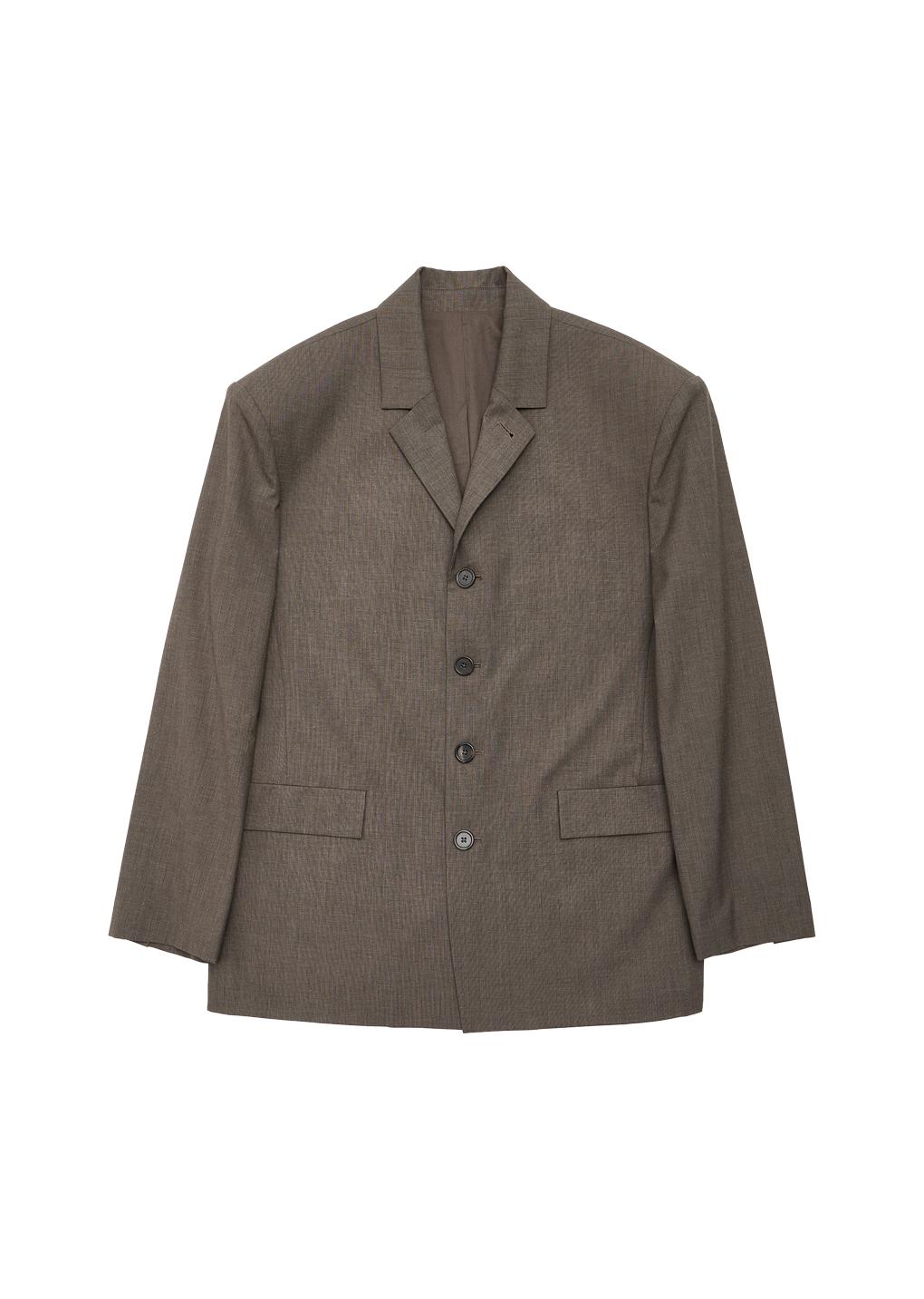 wool oversized jacket, brown
