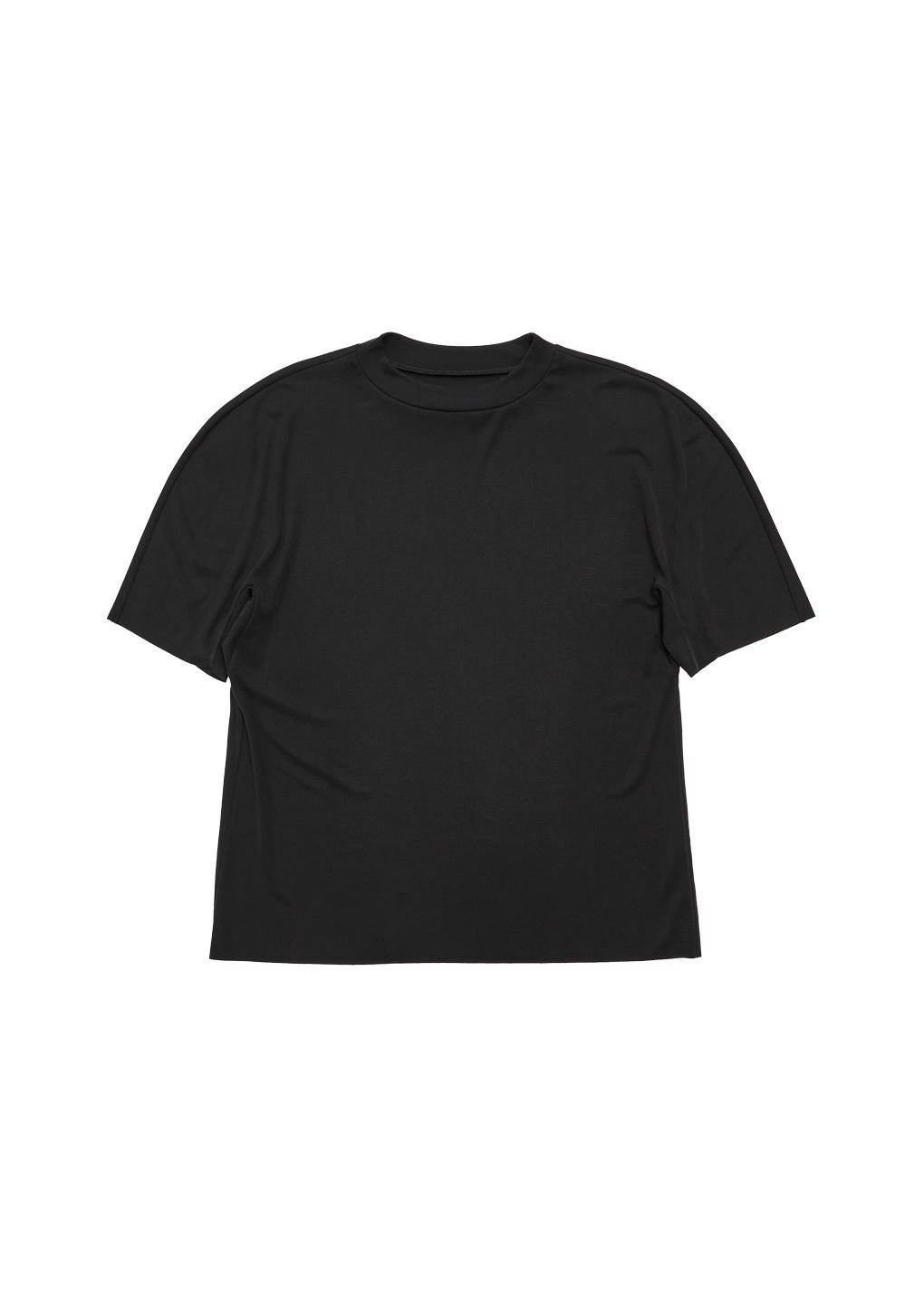 mock neck raglan t-shirt, black