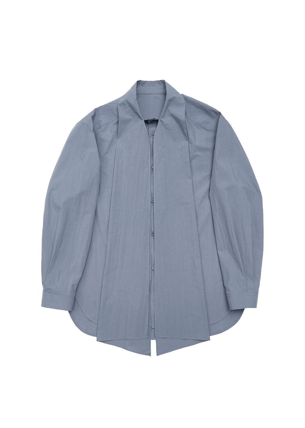 scarf collar shirt, blue