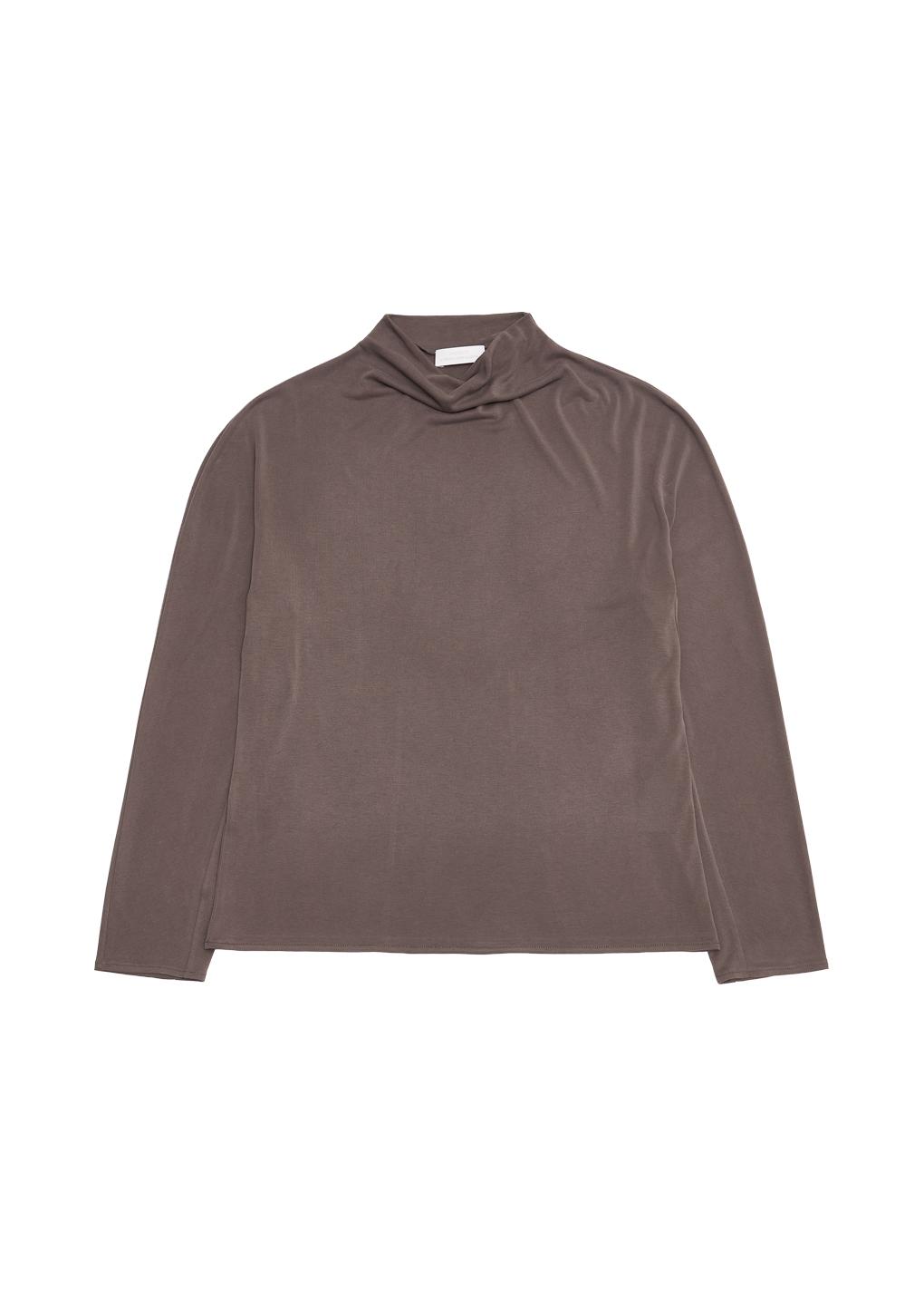 cowl neck long sleeve, brown