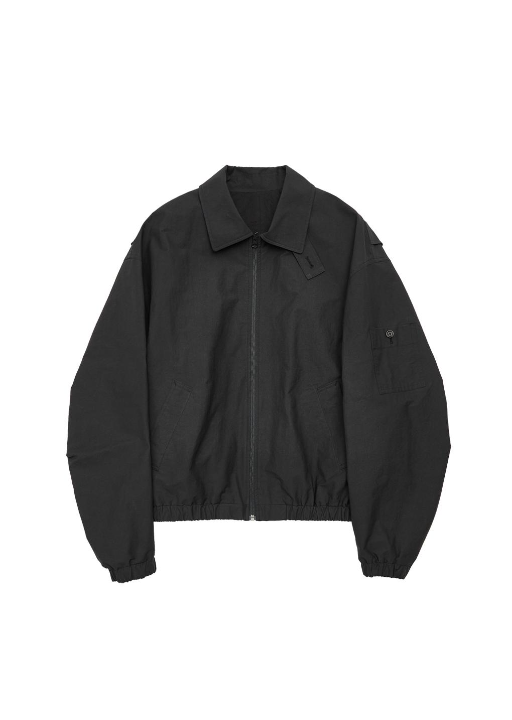 cotton nylon banding jumper, black