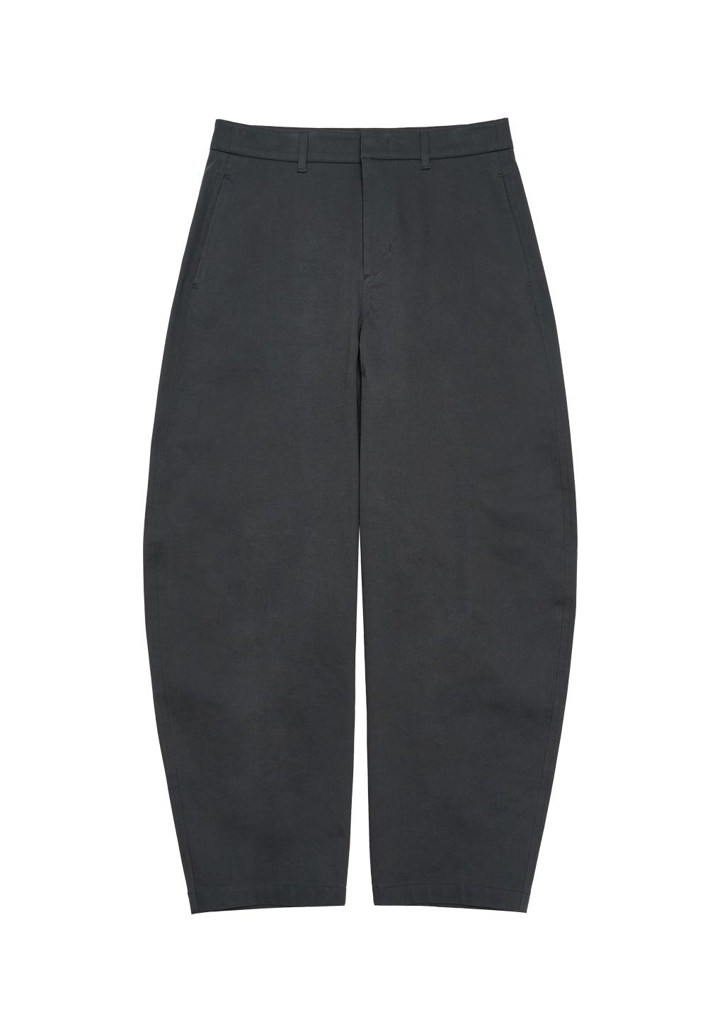 men's curved long pants, black