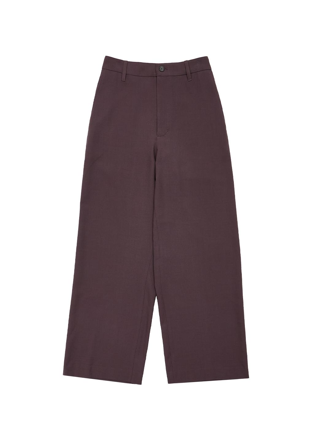 wool wide pants, burgundy