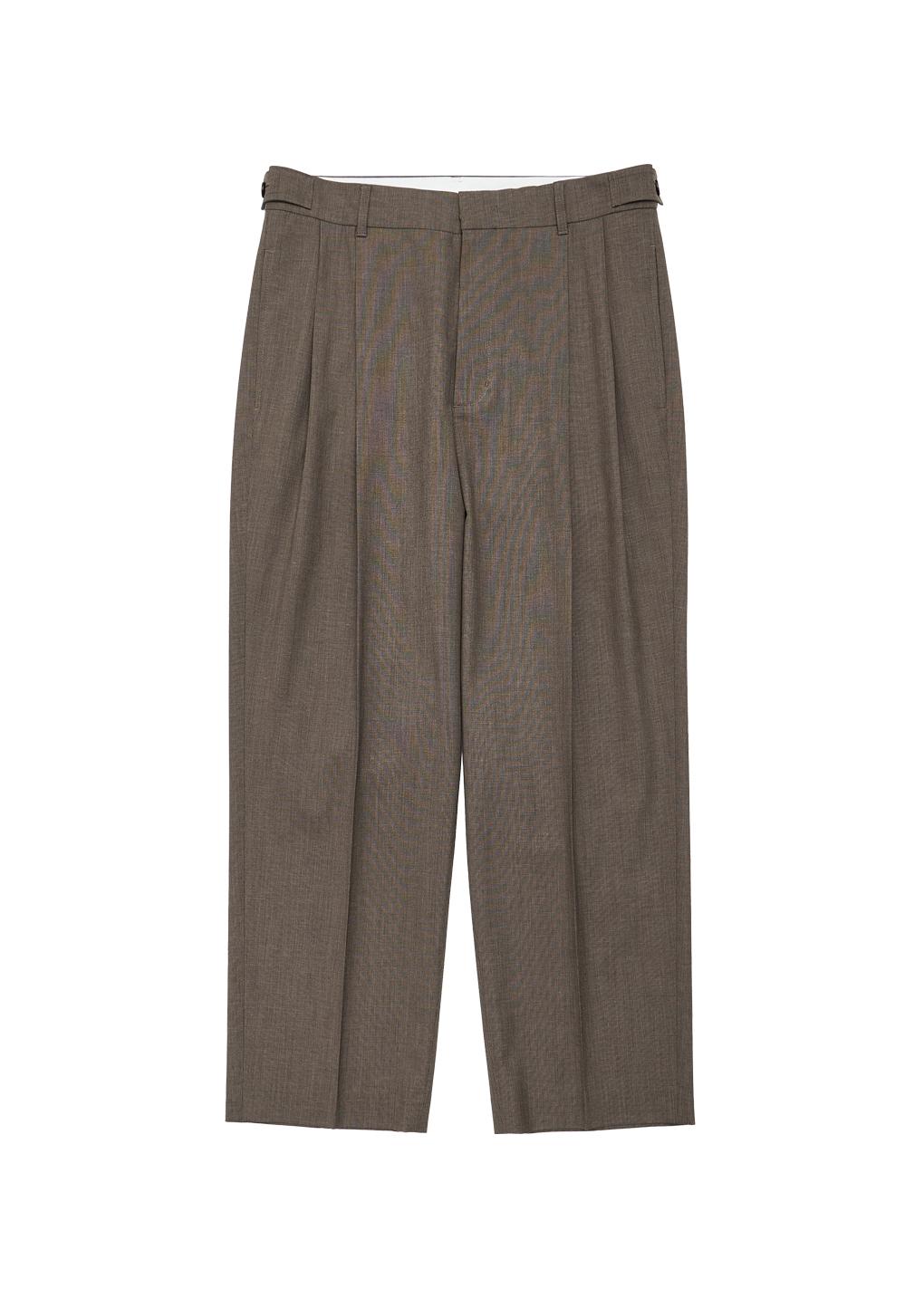 men's two tuck tapered pants, brown