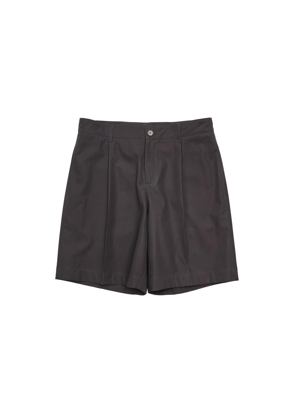 cotton straight shorts, charcoal