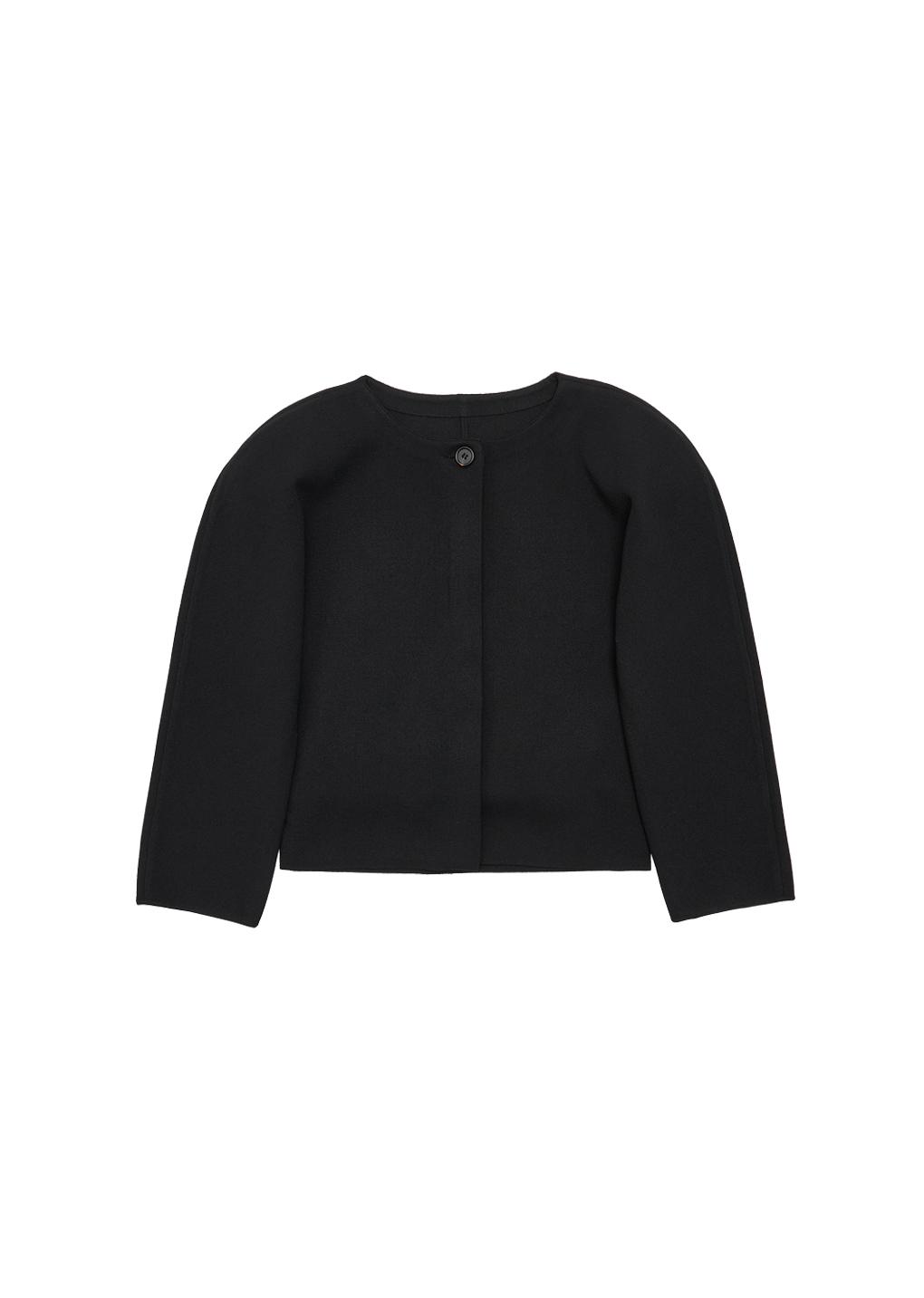 curved silhouette cardigan, black