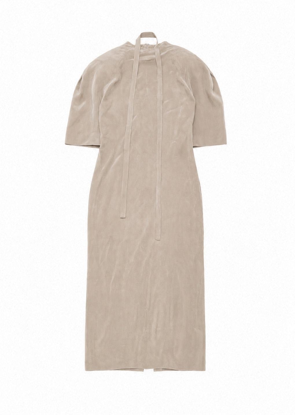 cupro raglan dress, beige